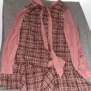 YangPaoPao Chic Pink Tweed Dress